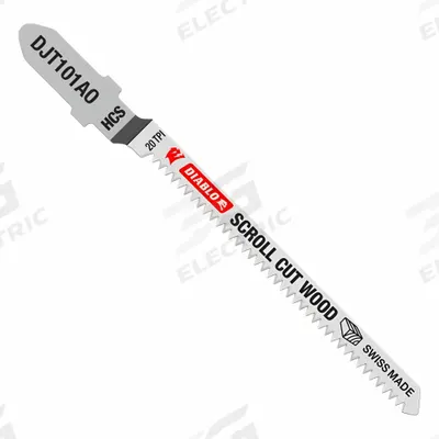 DIABLO Jigsaw Blade: 20, 3 1/4 in Blade Lg, Carbon Steel, Flex for Curved Cuts Cutting Edge - Wood-Cutting Blades
