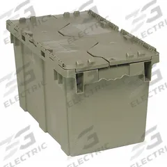 QUANTUM STORAGE SYSTEMS Attached Lid Tote: 12.3 gal, 22 1/8 in x 12 5/8 in x 13 1/4 in, Gray Body (MPN QDC2213-12). Key specifications — attr1188613: Plastic; attr1188631: QUANTUM STORAGE SYSTEMS.