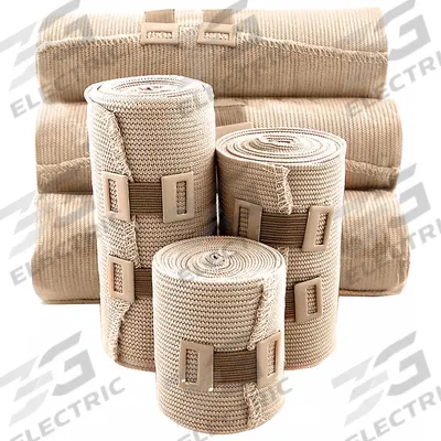 MEDSOURCE Elastic Bandages: 5 yd Dressing Lg, 6 in Dressing Wd, Cotton, Sterile, Clips
