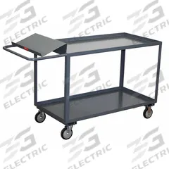 JAMCO Utility Cart: 1,200 lb, 2 Shelves, 63 in L x 31 in W x 39 in H Overall Dim, Flat (MPN SO348P500GP). Key specifications — Caster Wheel/Tread Material: Polyolefin; Brand: JAMCO; Caster/Wheel Configuration: (2) Rigid.