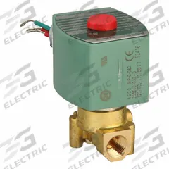REDHAT Solenoid Valve: 2-Way, Normally Closed, 1/4 in Pipe Size, 110V AC/120V AC, High Flow (MPN 8262H208LF 120/60, 110/50). Key specifications — Pipe Size: 1/4 in; Voltage: 110V AC; Brand: REDHAT.