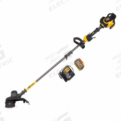DEWALT Battery-Powered String Trimmer Kit: 15 in Cutting Wd, Straight Shaft, 45 in Shaft Lg - Battery-Powered String Trimmers