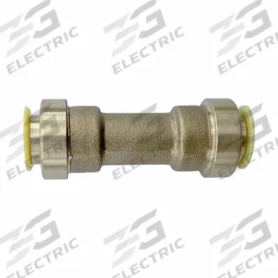 QUICKFITTING Push-Fit Union Fitting: 1/4 in OD x 1/4 in OD Size - Removable Brass Push-to-Connect Tube Fittings