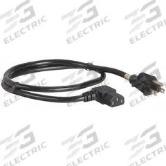 APPROVED VENDOR PC Power Cord: 3 ft Lg, 3/16, 5-15P Plug, C13 Receptacle, SJT, PVC, 13 A Current (MPN 20PX04ID). Key specifications — Brand: APPROVED VENDOR; Jacket Material: PVC.