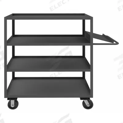 APPROVED VENDOR Utility Cart: 3,000 lb, 4 Shelves, 63 in L x 31 in W x 38 in H Overall Dim - Order-Picking Utility Carts with Lipped Metal Shelves