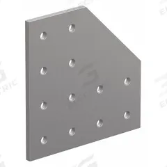Joining Plate: 90° Angled Flat Plate, 15 Series, 1/4 in x 6 in x 6 in, For 21/64 in Slot Wd, Silver (MPN 4328). Key specifications — Material: Aluminum; Brand: 80/20; Finish: Anodized.