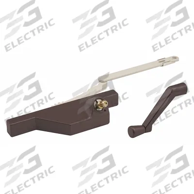 TRUE HARDWARE Window Operator: Crank, Handle Included, Right-Hand, Sash, Brown - Awning & Casement Window Operators & Handles