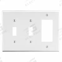 HUBBELL Wall Plate: Combo, 3 Gang, White, Midsize Size (MPN PJ226W). Key specifications — Brand: HUBBELL; Material: Polycarbonate.