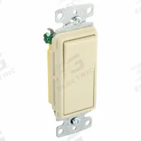 BRYANT Wall Switch: Rocker Switch, Single Pole, Maintained, Ivory, 120V AC, 15 A (MPN RSD115I). Key specifications — Illuminated: No.