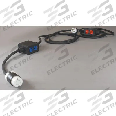 KH INDUSTRIES Power Stringer: 30 ft Lg, 2 Outlet Boxes, 4 Outlets, 12/4, L14-20P Plug - Linkable Extension Cords with Multiple Outlet Boxes