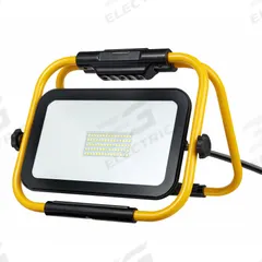 APPROVED VENDOR Floor Stand Job Site Light: 13,000 lm Max Brightness, LED, 1, 1 Brightness Levels (MPN 820DD0). Key specifications — attr562627: Yellow; attr562654: LED; attr562671: 120V AC; attr562613: APPROVED VENDOR; attr873195: 1.