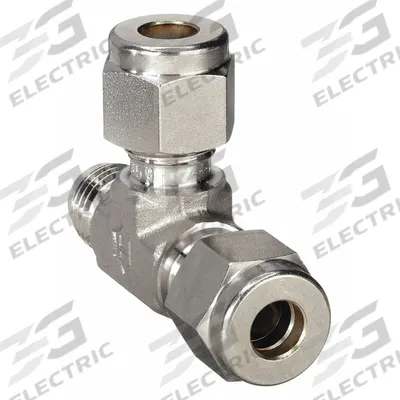 HAM-LET Compression Tee Fitting: 1/2 in OD x 1/2 in OD x 1/2 in OD Fitting Size - Double-Ferrule Stainless Steel Fittings