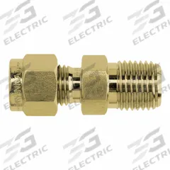 BRENNAN INDUSTRIES Compression Fitting Adapter: 3/8 in OD x 3/8 in Pipe Size, Tube x MNPT, Brass (MPN N2404-06-06-B). Key specifications — Compatible Fitting Brands: Hy-Lok; Brand: BRENNAN INDUSTRIES; Series: N2404.