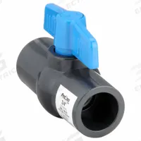 APPROVED VENDOR Manual Two-Way Ball Valve: 3/4 in, PVC, Straight, Socket x Socket, One-Piece, Tee (MPN 107-634-NPG). Key specifications — Brand: APPROVED VENDOR; Handle: Tee.