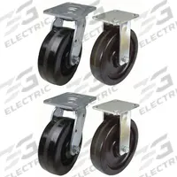 APPROVED VENDOR Plate Caster: Rigid/Swivel, No Brake, Phenolic, 5 in Wheel Dia, 2 in Wheel Wd, Slot (MPN P21-PH050R-14-SET). Key specifications — Wheel Bearing Type: Roller; Wheel/Tread Color: Black; Brand: APPROVED VENDOR; Caster Type: Swivel.