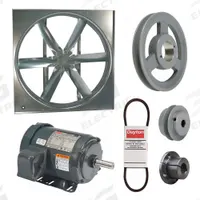 DAYTON Supply Fan w/Drive Package: Belt Drive, 30 in Blade, Totally Enclosed, 11,061 cfm, 3 ph, 1 hp (MPN 7CC27). Key specifications — Nameplate Voltage: 230/460V AC; Assembled: Unassembled; Brand: DAYTON; Enclosure Design: Totally Enclosed Motor.