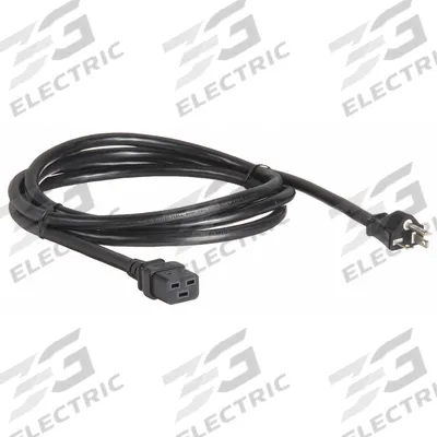 APC BY SCHNEIDER ELECTRIC Power Cord: 8 1/4 ft Lg, 3/12, 5-20P Plug, C19 Receptacle, SJT - Electronic Equipment Power Cords