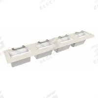 BRADLEY Wash Station: OmniDeck, Pebble Beach, Terreon®, Sensor, 126 in Overall Lg, 26 in Overall Wd (MPN S93-765). Key specifications — Series: OmniDeck; Includes: Soap Dispenser; Color: Pebble Beach; Brand: BRADLEY; Sink Type: Wash Station; Material: Terreon®; Sink Material: Polymer Resin.