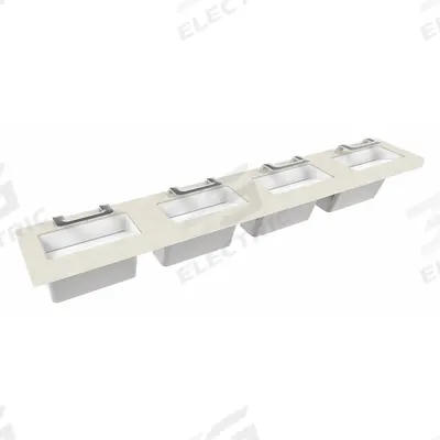 BRADLEY Wash Station: OmniDeck, Pebble Beach, Terreon, Sensor, 126 in Overall Lg - Four-Station Wall-Mounted Bathroom Sinks with Faucets