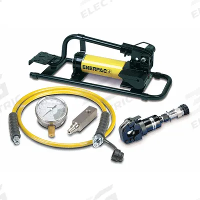 ENERPAC Hydraulic Cutterhead Set: Foot Pump, Guillotine Head, 10,000 psi - Cable Cutter Kits