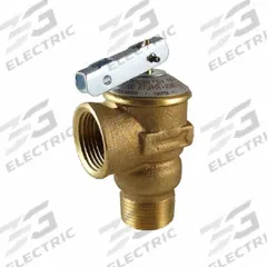 CASH ACME Pressure Only Relief Valve: MNPT x FNPT, 3/4 in x 3/4 in, Brass, 3 3/8 in Overall Ht (MPN FWL-2F). Key specifications — Brand: CASH ACME.