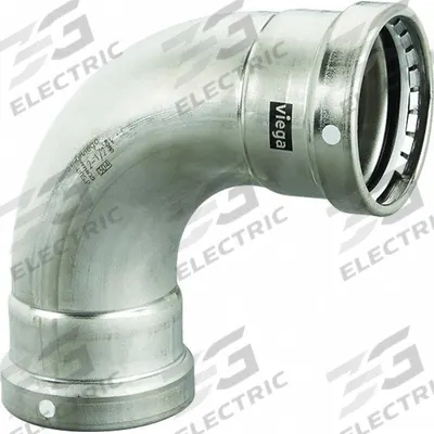 VIEGA MEGAPRESS Crimp Elbow Fitting: 3 in Pipe x 3 in Pipe Size, Press-fit x Press-fit - Stainless Steel Press Fittings