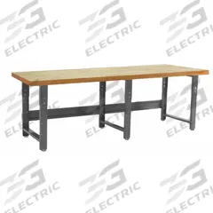 BENCHPRO Workbench: Adj Ht, Butcher Block, 96 in x 30 in, 1,600 lb Overall Load Capacity, Gray (MPN RW3096). Key specifications — Brand: BENCHPRO.