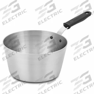 VOLLRATH Sauce Pan: 5.5 qt Capacity, Aluminum, Riveted, Black, Silicone Handle, NSF Certified - Sauce Pans