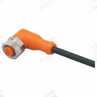 Single-Ended Cordset: M12 Female Bare Wire, 5 Pins, Black, PUR, 5 m Cable Lg, 4 A Max Current (A) (MPN EVC074). Key specifications — Cable Jacket Color: Black; End 1 Gender: Female; End 2 Connection Type: Bare Wire; IP Rating: IP67; Brand: IFM; Wire Size: 0.34 sq mm; Cable Jacket Material: PUR; End 1 Connection Type: M12.