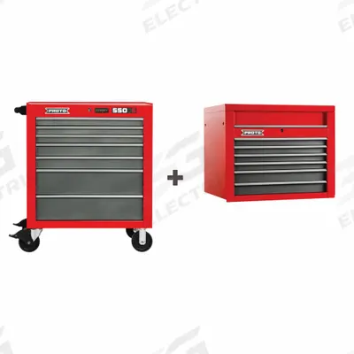 PROTO Rolling Cabinet Kit: 13 Drawers, Heavy Duty, Keyed - Heavy-Duty Top Chest & Rolling Cabinet Combos