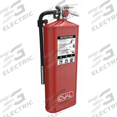 OVAL Fire Extinguisher: 10 lb Extinguisher Capacity, 4A:80B:C - Class ABC Fire Extinguishers