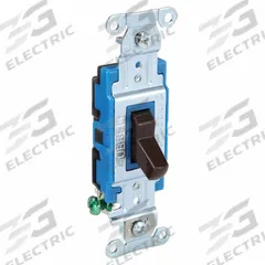 BRYANT Wall Switch: Toggle Switch, Single Pole, Maintained, Brown, 120/277V AC, 15 A (MPN 4801B). Key specifications — Illuminated: No; Voltage Rating: 120/277V AC.