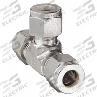 PARKER Compression Tee Fitting: 1/4 in OD x 1/4 in OD x 1/4 in OD Fitting Size, Stainless Steel (MPN 4ET4-316). Key specifications — Compatible Fitting Brands: Parker A-LOK; Brand: PARKER.