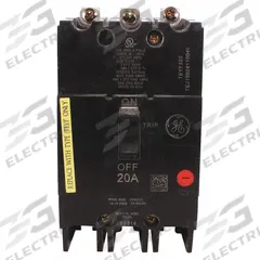 GE Molded Case Circuit Breaker: 20 A Amps, 18kA at 277/480V AC, Fixed, Lug, ABC (MPN TEYF320). Key specifications — Series: TEY; Max. AIR Rating: 18kA at 277/480V AC; Instantaneous Trip: Fixed; Terminal Connection: Lug; Phase Connection: ABC.