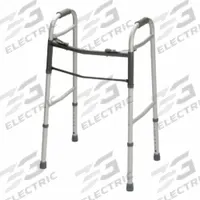 FIRST VOICE Walker: 300 lb Load Capacity, 2 Button Folding Walker, 39 in, Aluminum, Silver (MPN MDS864104). Key specifications — Brand: FIRST VOICE; Grip Material: PVC; Includes: Rubber Bottom Tips; Intended Patient: Adult; Color: Silver.