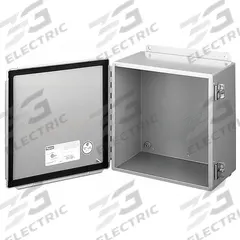 HOFFMAN Enclosure: Steel, 10 in x 8 in x 4 in, NEMA 12/13, Solid Cover, Hinged, Dust Tight (MPN A1008CHS). Key specifications — Brand: HOFFMAN; Closure Method: Clamps; Knockouts: Not Included.
