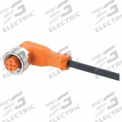 Single-Ended Cordset: M12 Female Bare Wire, 5 Pins, Black, PUR, 10 m Cable Lg, 4 A Max Current (A) (MPN EVC006). Key specifications — Cable Jacket Color: Black; End 1 Gender: Female; End 2 Connection Type: Bare Wire; IP Rating: IP67; Brand: IFM; Wire Size: 0.34 sq mm; Cable Jacket Material: PUR; End 1 Connection Type: M12.