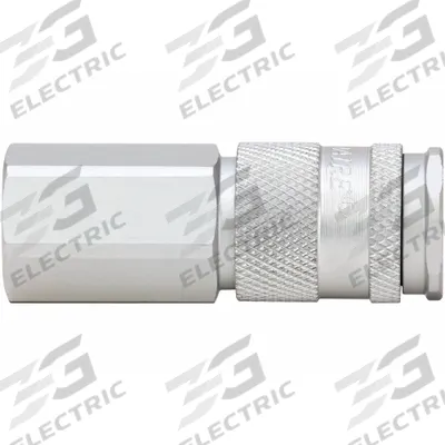 SPEEDAIRE Quick Connect Hose Coupling: 1/4 in Body Size, 1/4 in Hose Fitting Size - Global-Style High-Flow Aluminum Quick-Connect Air Coupling Bodies