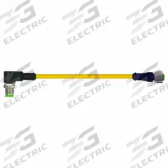 Cordset: M12 Male Right Angle X M12 Female Straight, 4 Pins, Yellow, TPE, 5 m Cable Lg (MPN 7700-40201-1500500). Key specifications — Cable Jacket Color: Yellow; End 1 Gender: Male; End 1 Mounting Orientation: Right Angle; End 2 Gender: Female; End 2 Mounting Orientation: Straight; End 2 Connection Type: M12; IP Rating: IP66K; Brand: MURRELEKTRONIK.