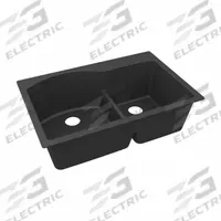 ELKAY Sink: 33 in Overall Lg, 22 in Overall Wd, 10 in Bowl Dp, 17 1/4 in Bowl Lg, 2 Bowls, Centerset (MPN ELGH3322RMB0). Key specifications — Brand: ELKAY; Color Family: Black.