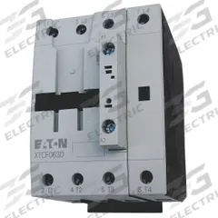 EATON IEC Magnetic Contactor: Non-Reversing, 4 Poles, 4NO Contacts, 40 A, 208V AC Coil (MPN XTCF063D00E). Key specifications — Brand: EATON; Integrated Surge Suppression: Yes.