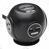 TRIPP LITE Outlet Strip: 3 Outlets, 8 ft Cord Lg, 540 J Rated Energy, 4.8 A Current, UL 1363/UL 1449 (MPN TLP38UAM). Key specifications — Brand: TRIPP LITE; Mounting Style: Desktop.