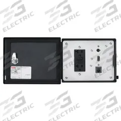 NVENT HOFFMAN Data Interface Port: Polycarbonate, 120V Duplex Receptacle/8-Pin Mini DIN/9-Pin D-Sub (MPN HDP58MDHCC). Key specifications — Manufacturer Part Number: HDP58MDHCC; Brand: NVENT HOFFMAN; Resets: 5 A Reset; IP Rating: IP66; Panel Configuration: 9-Pin D-Sub; Panel Terminations: Female 8-Pin Mini DIN.