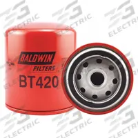BALDWIN FILTERS Transmission Fluid Filter: Hyster, 8 psid Bypass Valve/Anti-Drainback Valve (MPN BT420). Key specifications — Brand: BALDWIN FILTERS; Compatible Vehicle Make: Hyster; Includes: 8 psid Bypass Valve; Media Material: Cellulose; Baldwin Interchange: BT420.
