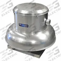 Downblast Exhauster: Direct Drive, Includes Drive Pack, 15 in Wheel, 2,000 cfm, 1/3 hp, 1, Clean Air (MPN ALX150-DD033EC). Key specifications — Motor Type: Electronically Commutated; Assembly: Assembled; Base Shape: Square; Brand: CANARM; High-Efficiency Motor: Yes; For High-Static Pressure Applications: Yes; Motor Enclosure: Open Dripproof; Mounting Location: Roof and Wall.