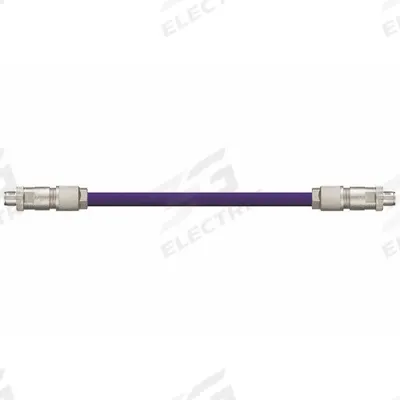 READYCABLE Ethernet Cable: Cat6, M12 Male Straight x M12 Male Straight, 55 ft Lg, PUR - M12 Connector to M12 Connector Cordsets
