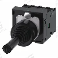SIEMENS Joystick Operator: Vertical and Horizontal Operation, 4 Positions, 1NO, Momentary (MPN 3SU1100-7AF10-1QA0). Key specifications — Bezel Material: Plastic; Contact Form: 1NO; Switch Action: Momentary; Series: 3SU1; Brand: SIEMENS; Number of Positions: 4 + Center Off.