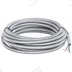 SOUTHWIRE Metal Clad Armored Cable: 14 AWG, 3 Conductors, Copper, 25 ft, Aluminum, Std, THHN (MPN 68582621). Key specifications — Brand: SOUTHWIRE.