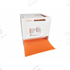 Cable Protector: 1 Channels, 2 1/2 in Max Cable Dia, 12 in Overall Wd, 1 1/2 in Overall Ht, PVC (MPN 2369). Key specifications — Color: Bright Orange; Brand: SANDEL.
