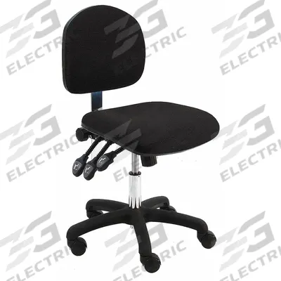 BENCHPRO Office Chair: Washington, Black, Fabric Material, 15 1/2 in Back Ht - Armless Office Chairs